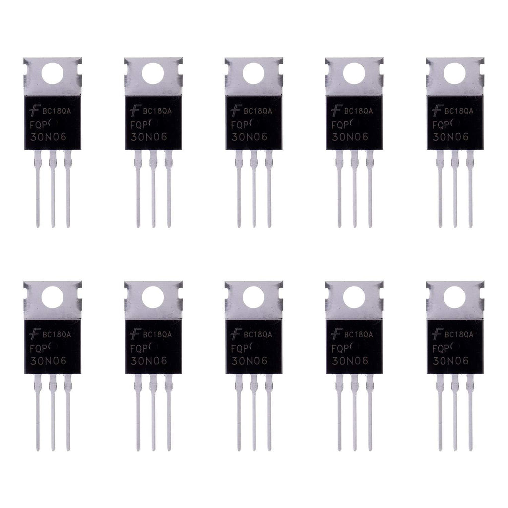 BOJACK FQP30N06 32 A 60 V MOSFET Transistors FQP30N06L 32 Amp 60 Volt N-Channel Power MOSFET TO-220AB (Pack of 10 Pcs) - LeoForward Australia