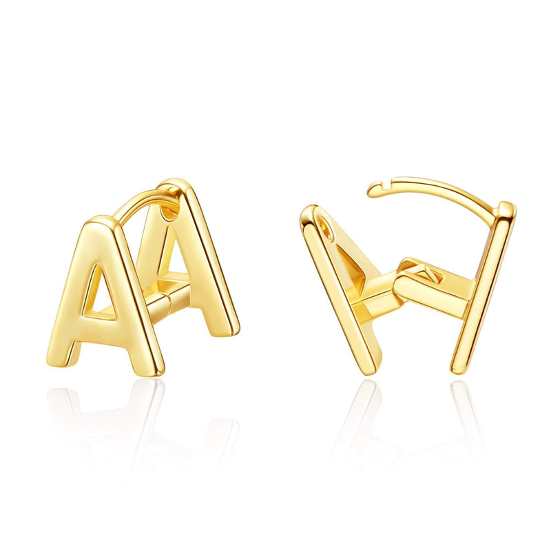 Initial Stud Earrings for Women 14K Gold Plated 26 Letters A-Z Earrings Valentine's Day Jewelry Gifts A-Gold - LeoForward Australia