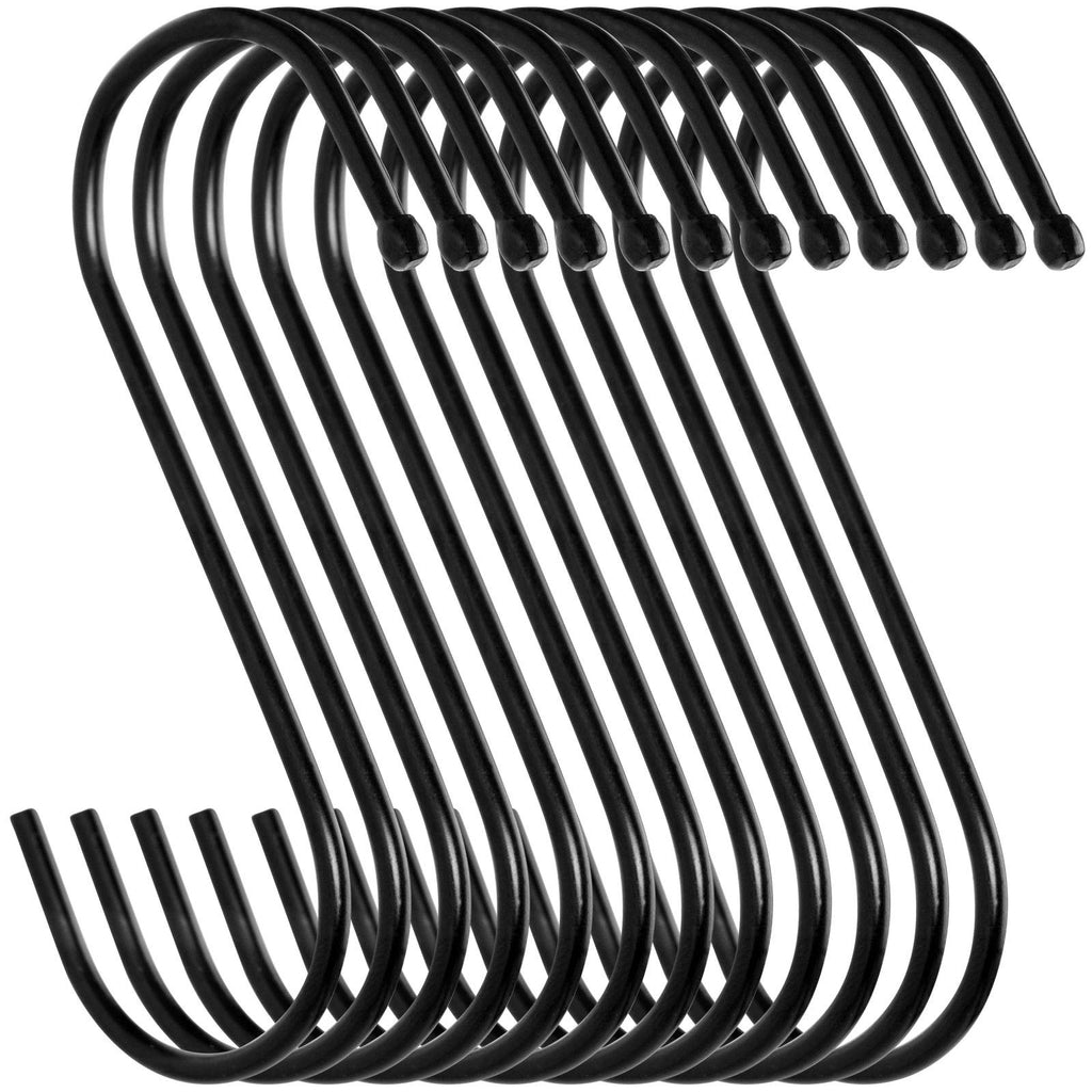  [AUSTRALIA] - 12pcs s-Hooks Hooks for Wire Shelving Magnetic Hooks Storage Hooks Clothing Racks on Wheels Hooks for pots and Pans 12pcs