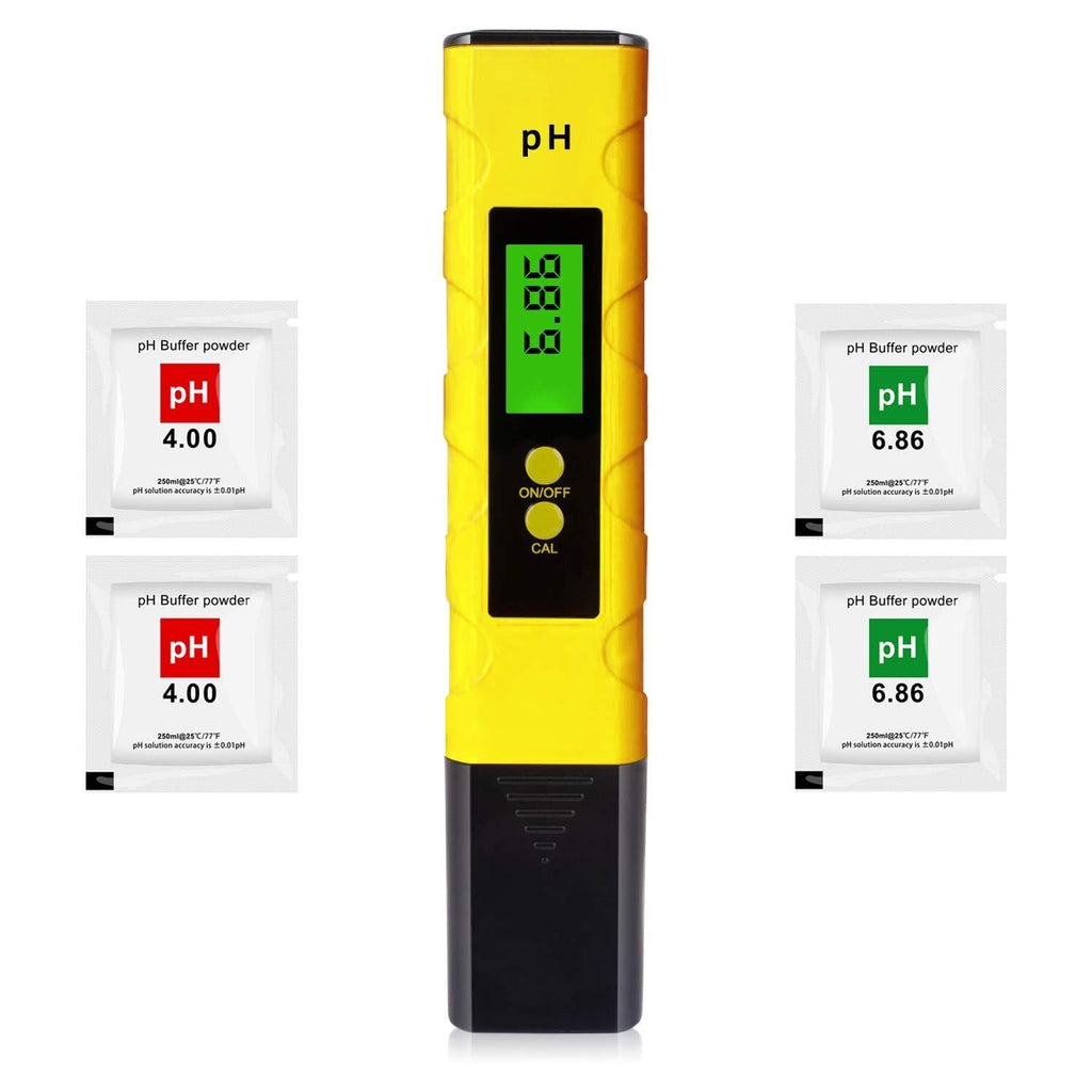 ph Meter - Water Quality Tester with ATC, High Accurate, Big Backlight PH Meter by Earabella yellow - LeoForward Australia