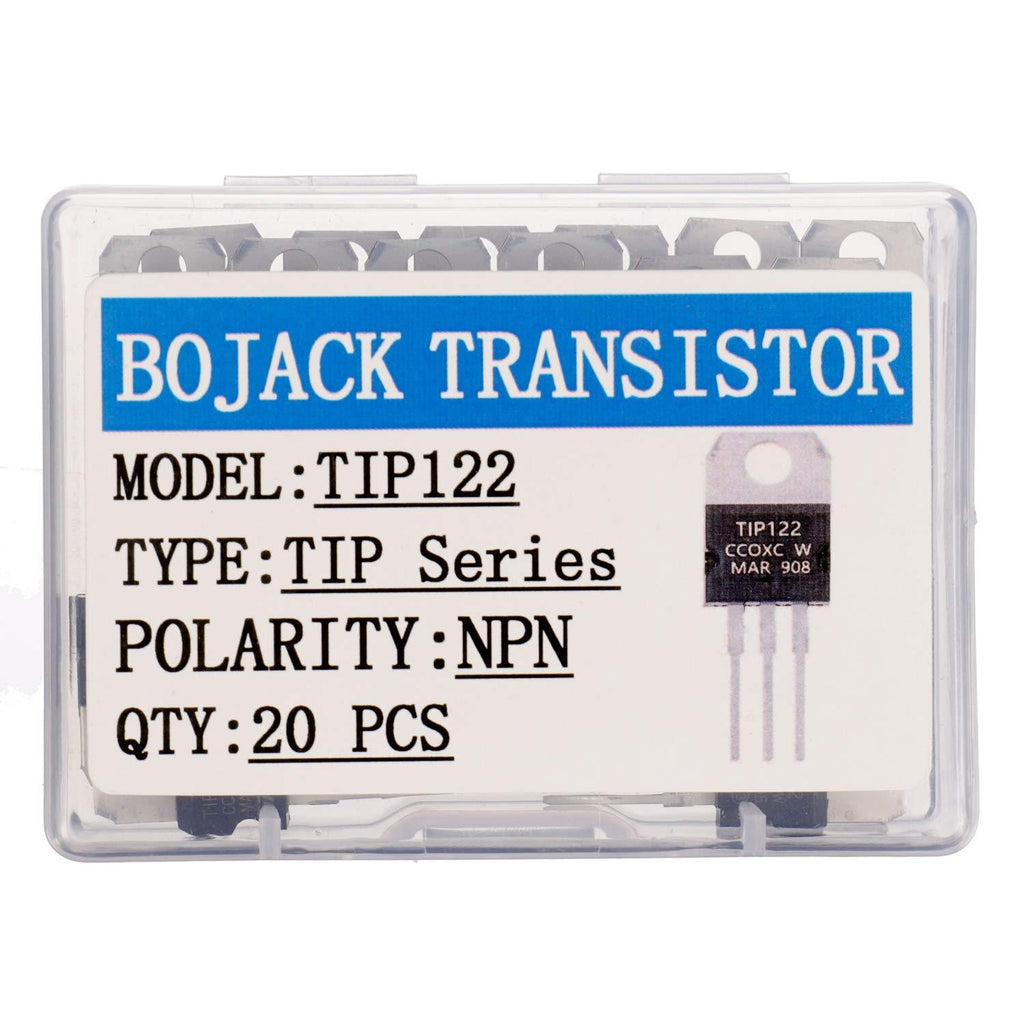 BOJACK TIP122 NPN 5 A 100 V Silicon Epitaxial Power Transistor 5 amp 100 Volt Darlington Transistors TO-220 (Pack of 20 Pcs) - LeoForward Australia