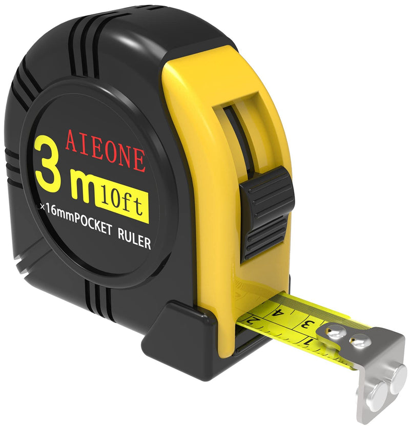 [AUSTRALIA] - Tape Measure Retractable Metric and Imperial 10ft 16ft 25ft 33ft Measuring Tape with Magnetic Hook Impact Resistant Rubberized Case(10ft)