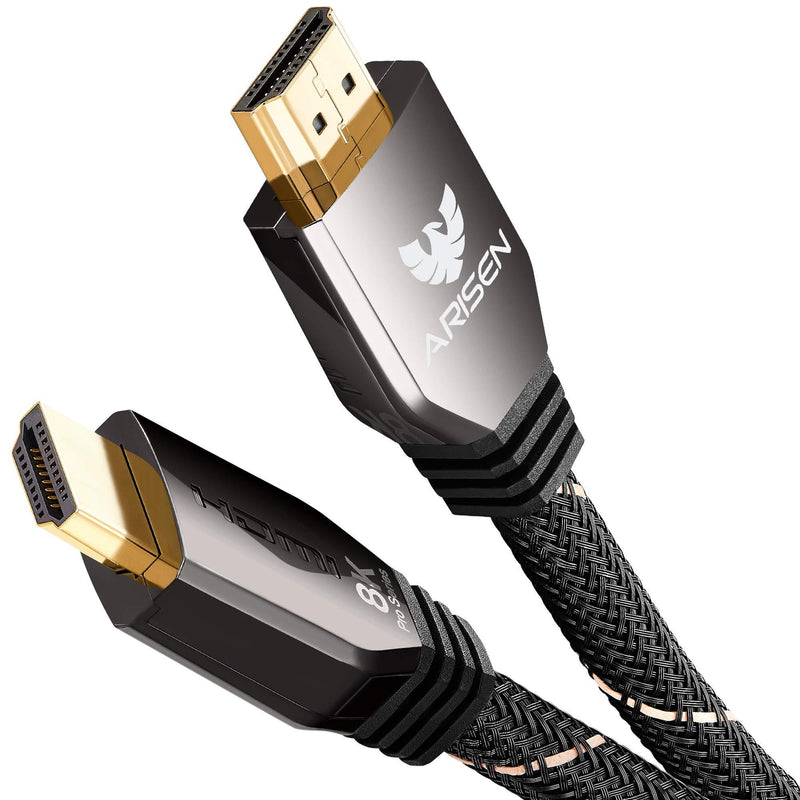 Short HDMI Cable 2.1, ARISEN Ultra High Speed 48Gbps 8K HDMI Cable Heavy Duty Braided HDMI Cord 4K@120 8K@60HZ eARC HDR10 HDCP 2.2 Compatible with RTX 3080 3090 PS5 PS4 Xbox Series X UHD TV Laptop 2ft / 0.6m - LeoForward Australia