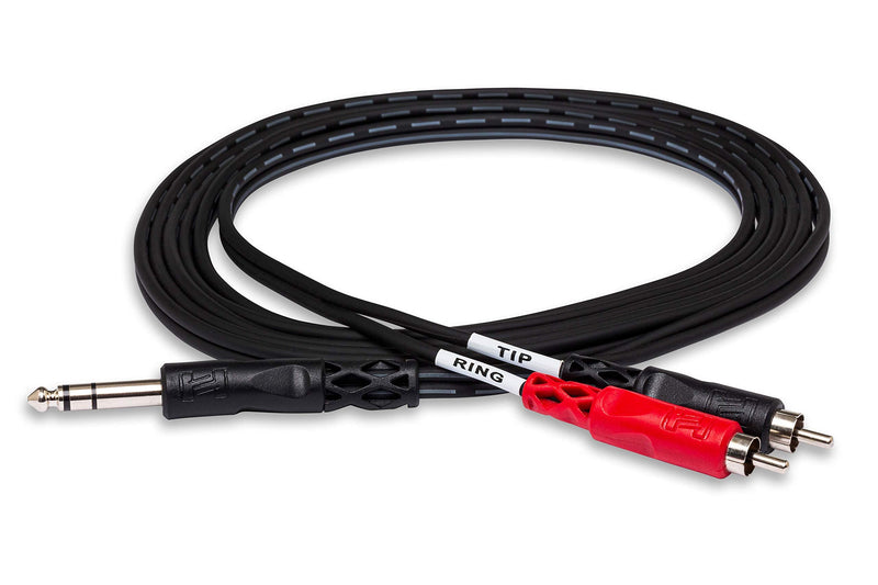  [AUSTRALIA] - Hosa TRS-202 1/4" TRS to Dual RCA Insert Cable, 2 Meters 6.6 feet