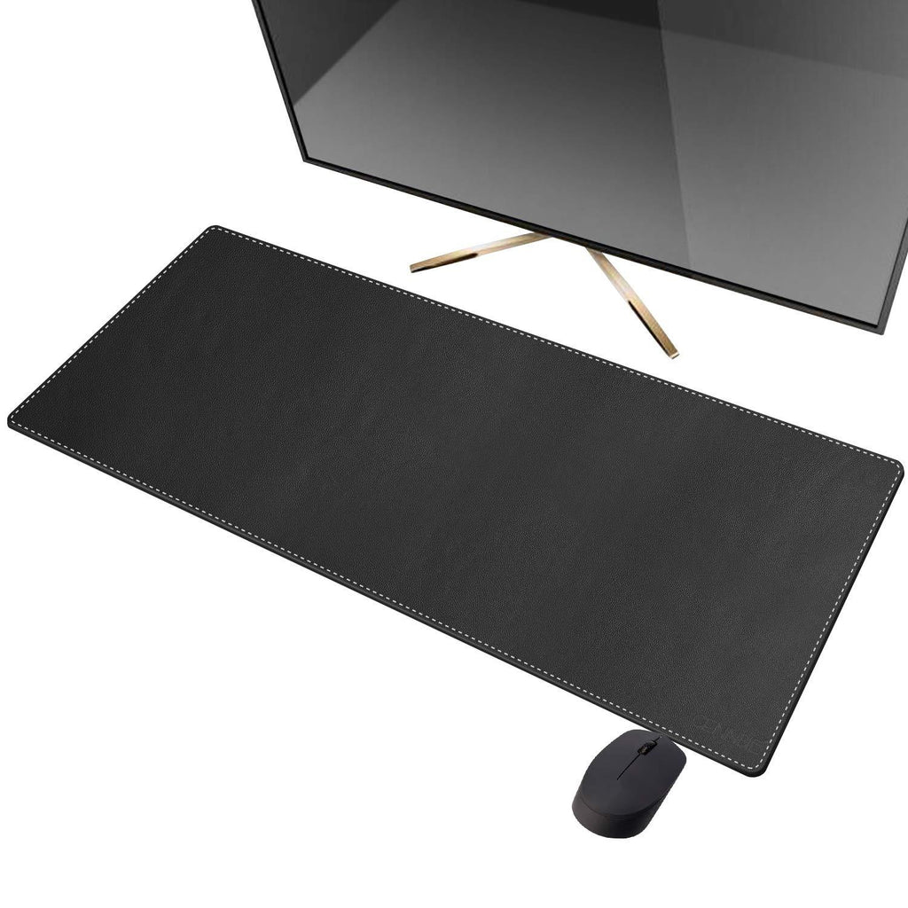 CENNBIE Artificial Leather Desk Mat Pad Blotter Protector, 90x40cm Extended Non-Slip Rectangular, 35.5"x15.5" Laptop Keyboard Mouse Pad(Black) Black - LeoForward Australia