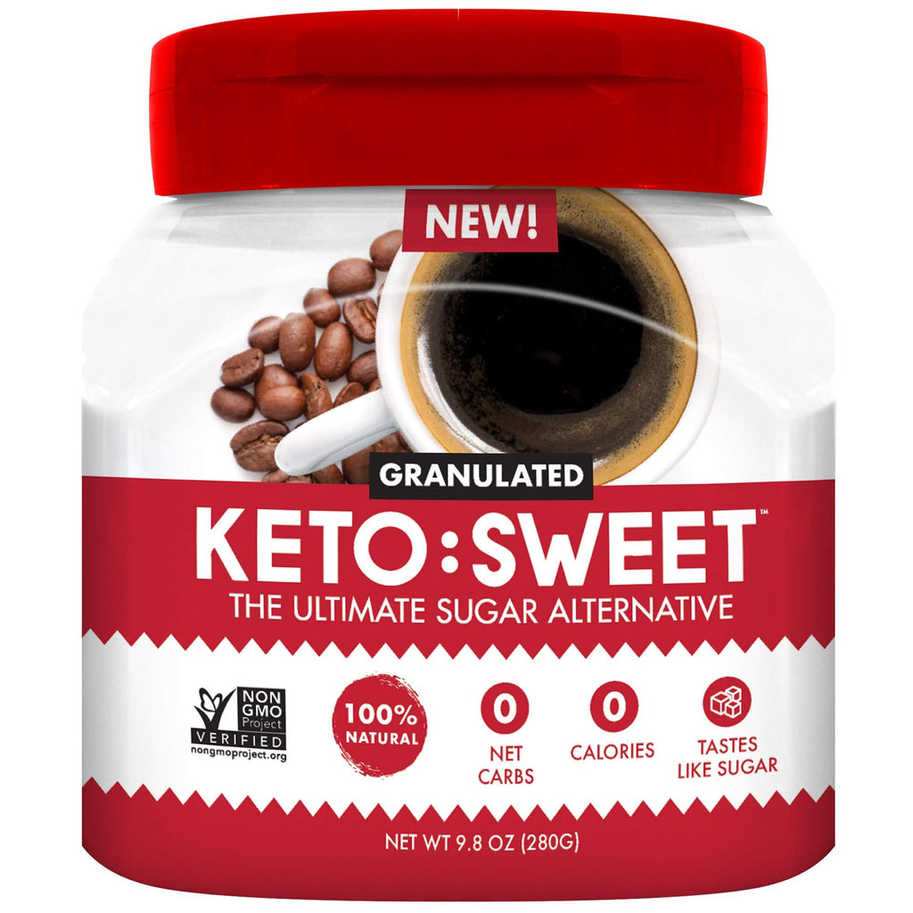 KETO:SWEET Ultimate Keto Sugar Alternative, 100% Natural Erythritol - Granulated In Pourable, Resealable Jar (9.8 Oz (Pack of 1)) 9.8 Ounce (Pack of 1) - LeoForward Australia