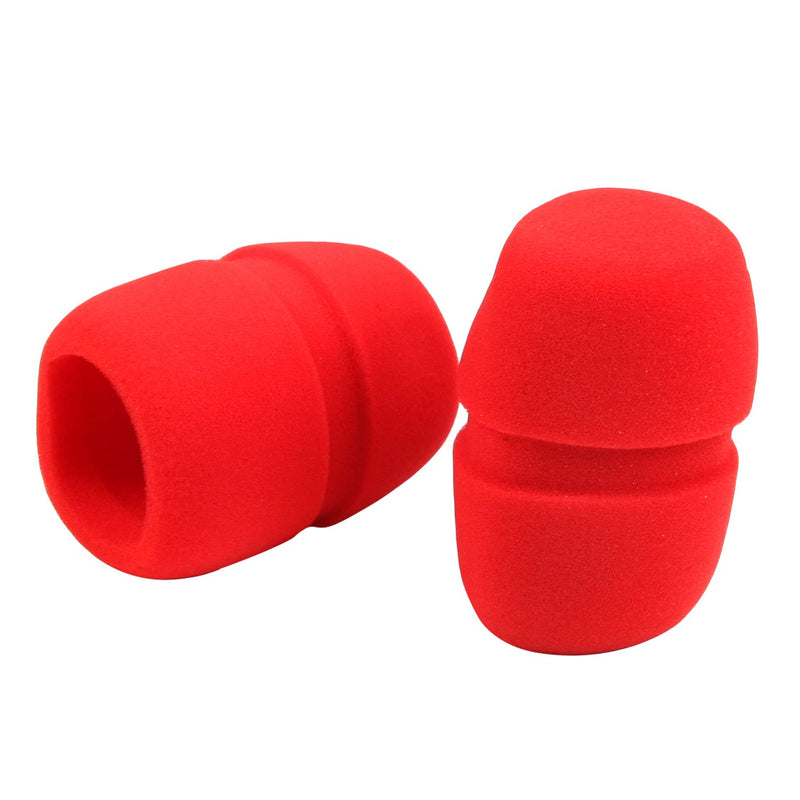  [AUSTRALIA] - Fielect 5Pcs D55mm L80mm Microphone Cover Sponge Foam Mic Cover Microphone Windscreen Shield Protection Handheld Micro Foam Filter Red for KTV Broadcasting