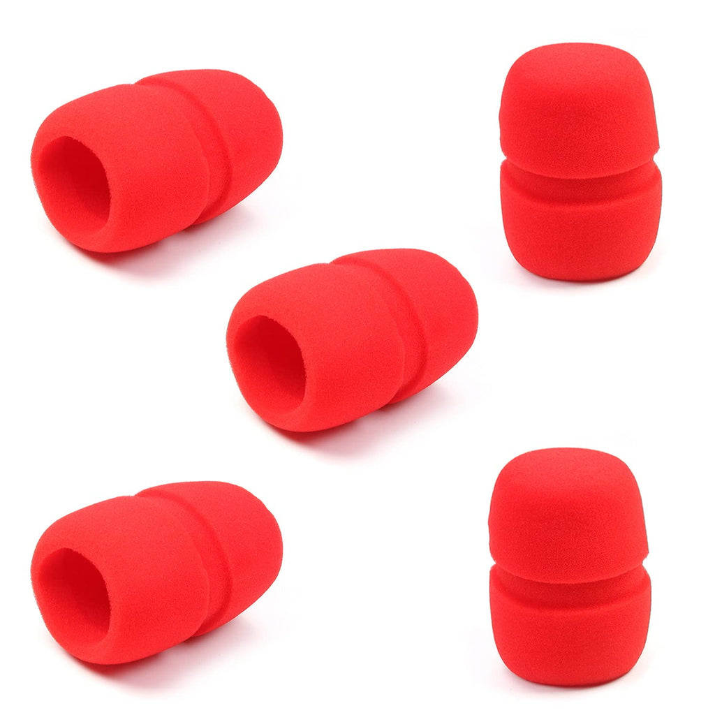  [AUSTRALIA] - Fielect 10Pcs D55mm L80mm Microphone Cover Sponge Foam Mic Cover Microphone Windscreen Shield Protection Handheld Micro Foam Filter Red for KTV Broadcasting