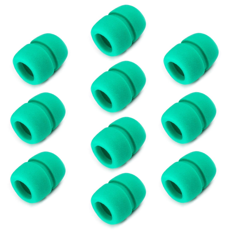  [AUSTRALIA] - Fielect 10Pcs Microphone Windscreen Foam Mic Cover Microphone Cover Sponge Shield Handheld Micro Foam Filter Green for KTV Broadcasting