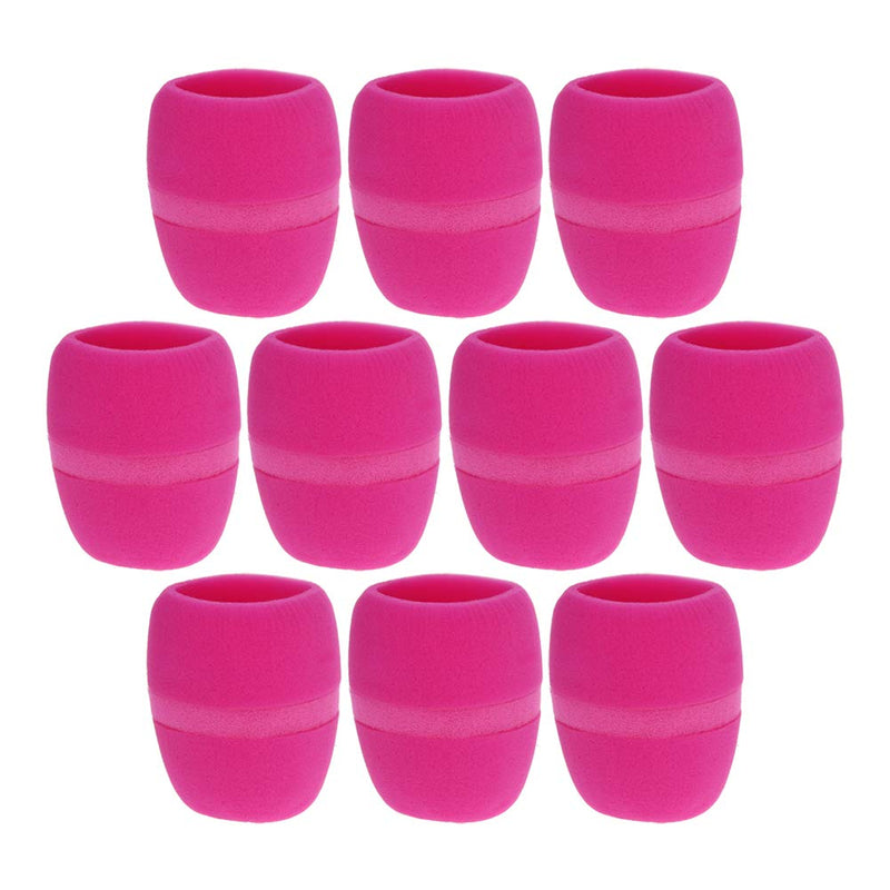  [AUSTRALIA] - Fielect 10Pcs D55mm L80mm Microphone Cover Sponge Foam Mic Cover Microphone Windscreen Shield Protection Handheld Micro Foam Filter Pink for KTV Broadcasting