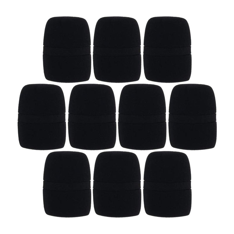  [AUSTRALIA] - Fielect 10Pcs D55mm L80mm Microphone Cover Sponge Foam Mic Cover Microphone Windscreen Shield Protection Handheld Micro Foam Filter Black for KTV Broadcasting