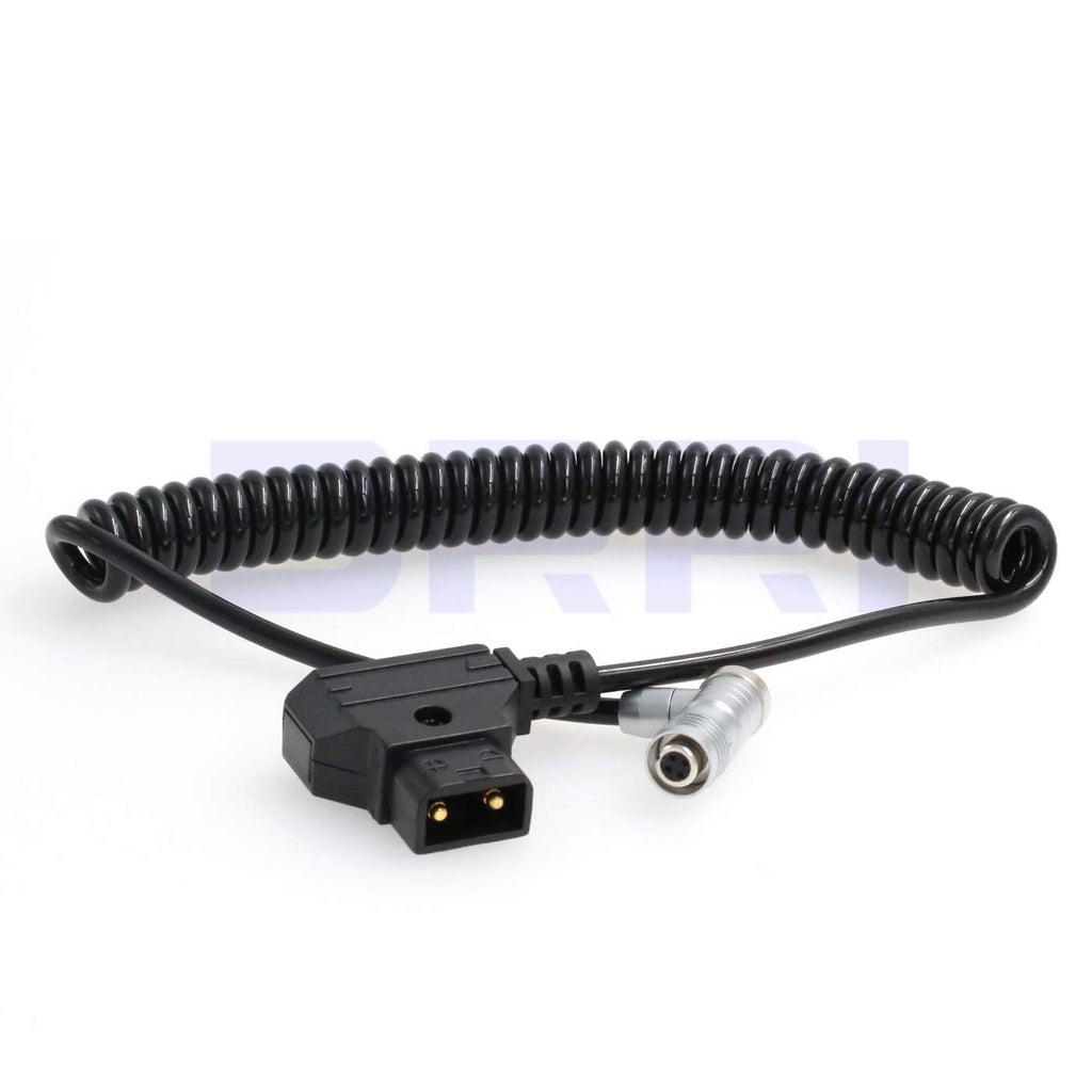  [AUSTRALIA] - DRRI Right Angle 4pin Female to dtap Coiled Cable for Portkeys BM5 BM7 HH7 HS7monitor Elbow Plug