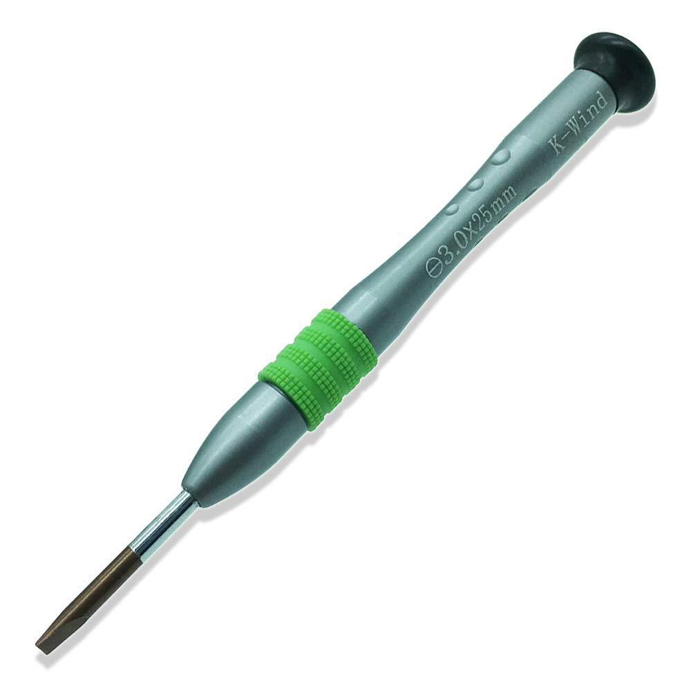 Flat Head Screwdriver 3.0mm, Slot-head Precision Screwdriver -3.0mm, S2 High Alloy Steel Flat Blade, Magnetic Tip, Rotating Cap, Anti-slip Grip, Small Slotted Screwdriver Hand Tool for Maintenance Flat head 3.0mm - LeoForward Australia