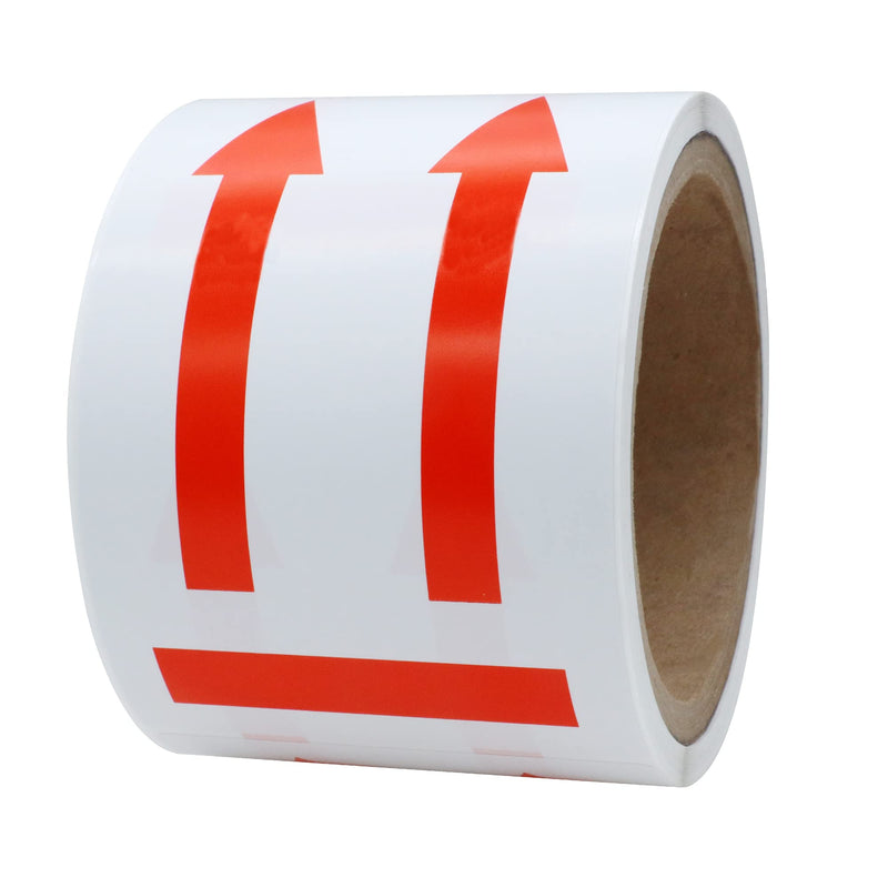 Hybsk 3 x 5 Red Arrows This Side Up Safe Handling Stickers for Shipping and Packing - 100 Adhesive Labels Per Roll - LeoForward Australia