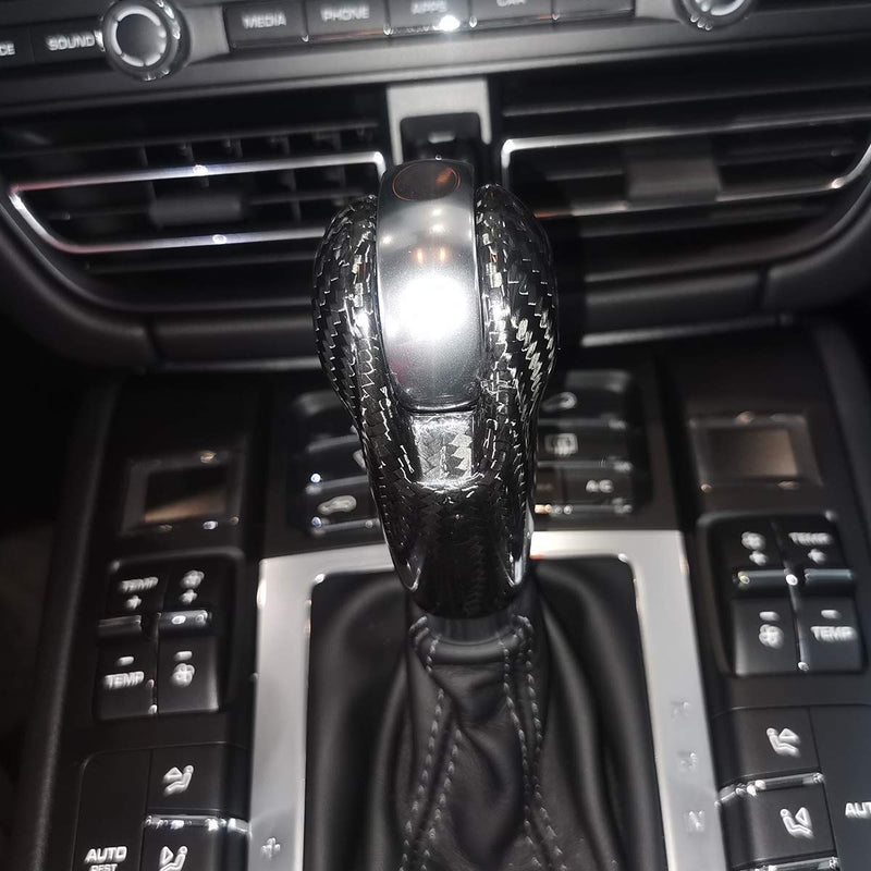 LLKUANG Carbon Fiber Gear Shift Knob Head Cover for Porsche Macan 14-20 Panamera 10-16,718 2016-2019,911 2008-2017,Boxster 2009-2015,Cayman 2009-2016 - LeoForward Australia