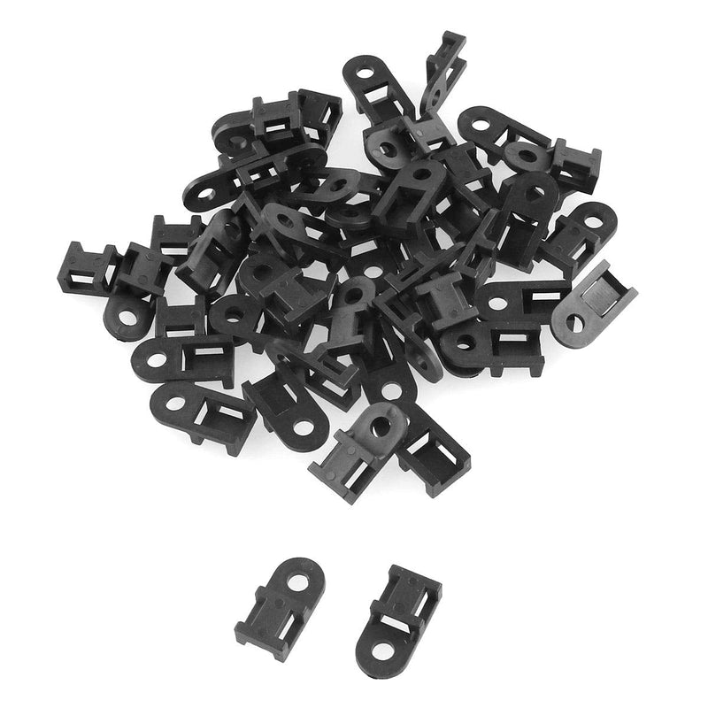  [AUSTRALIA] - DGZZI Cable Tie Mount Base 50PCS 19.6x9.5x5mm Black Saddle Type Zip Tie Mount Wire Holder Fixer