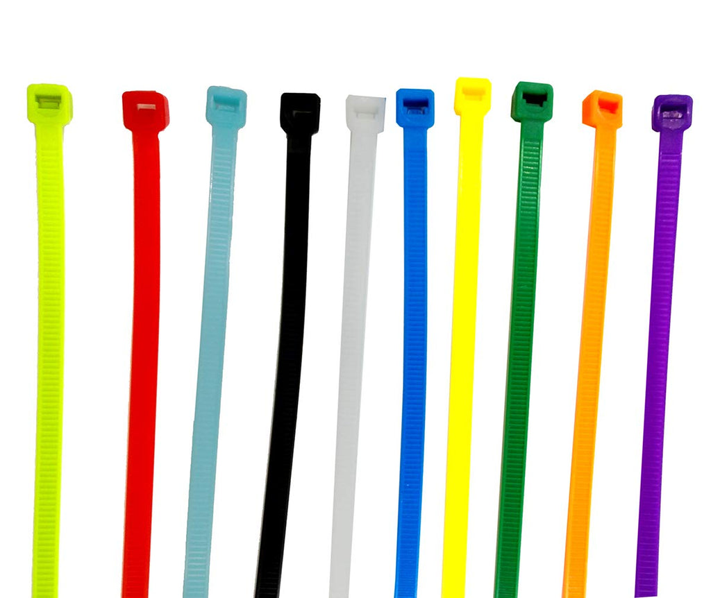  [AUSTRALIA] - Nylon Cable Ties Heavy Duty Zip Ties with Self-Locking 10 Colors on Ethernet UV Black Zip (10'' 100pcs) 10'' 100pcs