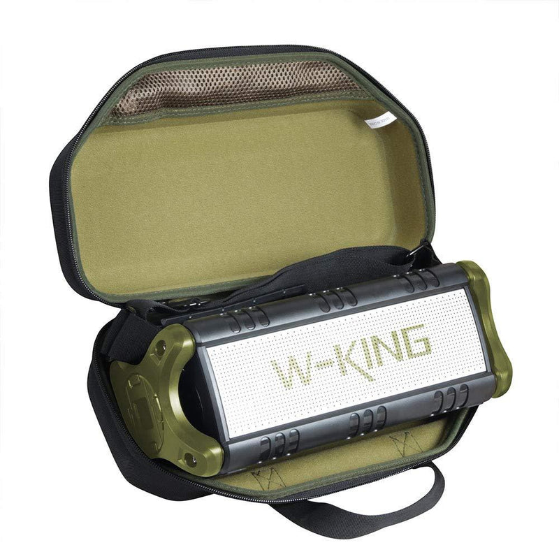 Hermitshell Hard Travel Case for W-King 50W Wireless Bluetooth Speakers (Black+Green) Black+Green - LeoForward Australia