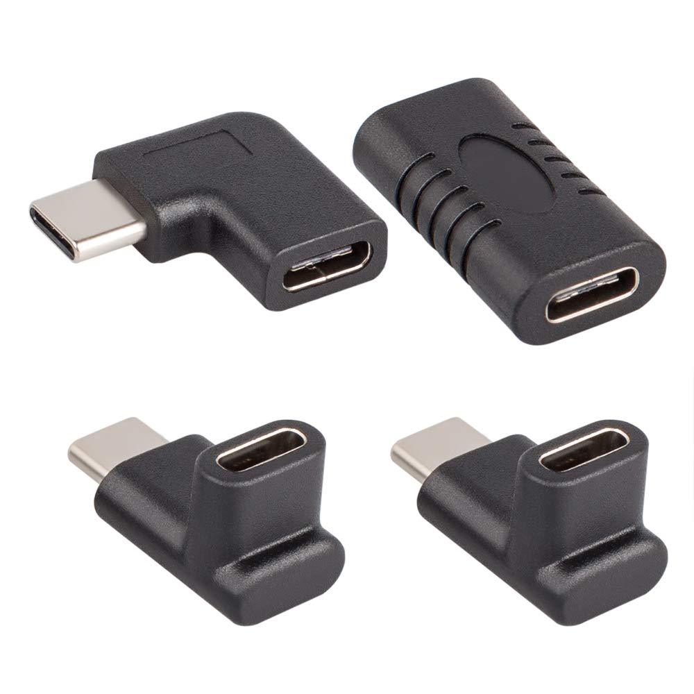 4 Pcs USB C Adapter,DanziX Type-C Male to Female Female to Female Right&Left Angled 90 Degree Extension Adapter for Tablet and Laptop - LeoForward Australia