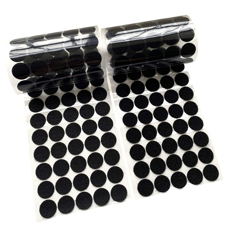  [AUSTRALIA] - Yzsfirm 20mm Diameter Hook & Loop Self Adhesive Dots Tapes 200 Pcs(100 Pair) Black Strong Adhesive Sticky Back Coins Tapes for Classroom, Office, Home 02 Black 20mm/0.78”