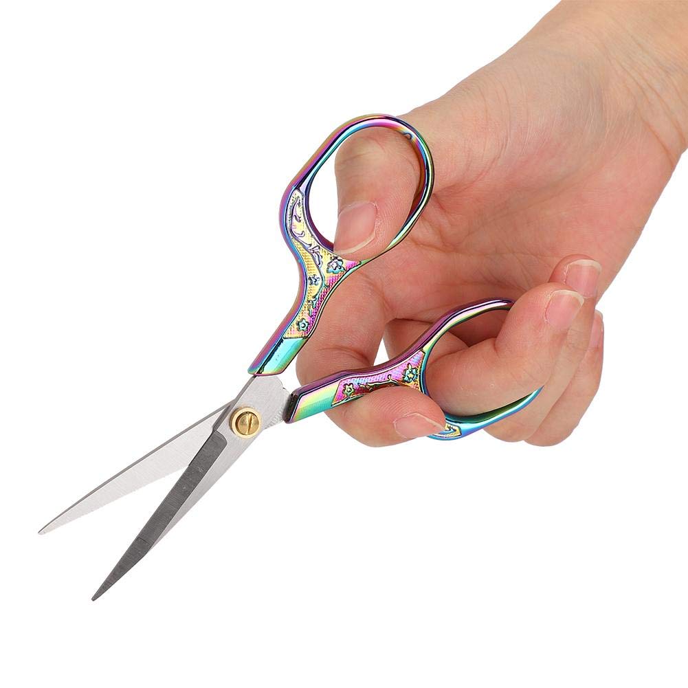  [AUSTRALIA] - 4.9 Inch Vintage Sewing Scissors for Stitch Cutting Embroidery Sewing Handcraft Craft Art Work DIY Tool(Multicolor)