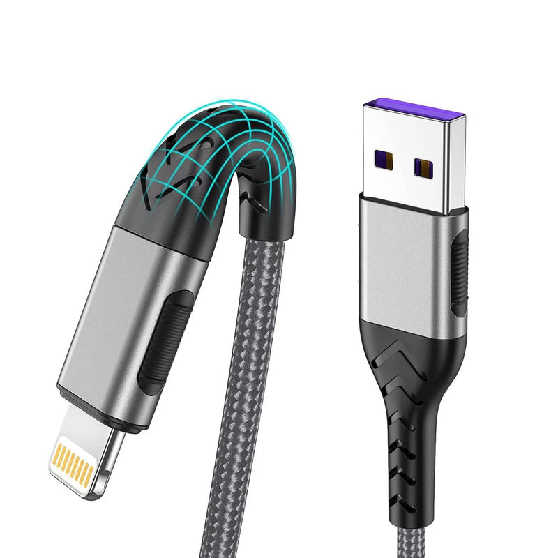  [AUSTRALIA] - iPhone Charger, [Apple MFi Certified] 3Pack 6FT USB A Cable for Long Charger Cable, Fast iPhone Charging Cord Compatible with with iPhone Xs Max/XS/XR/X/8/7/6S/6/Plus/SE/iPad(Silver) Silver