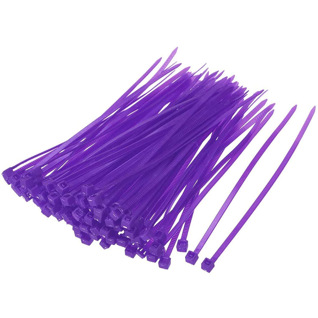  [AUSTRALIA] - URBEST 100 Pcs Self Locking Wire Cable Zip, Tie Fasten Wrap 6 Inch Nylon Zip Tie (100, Purple)