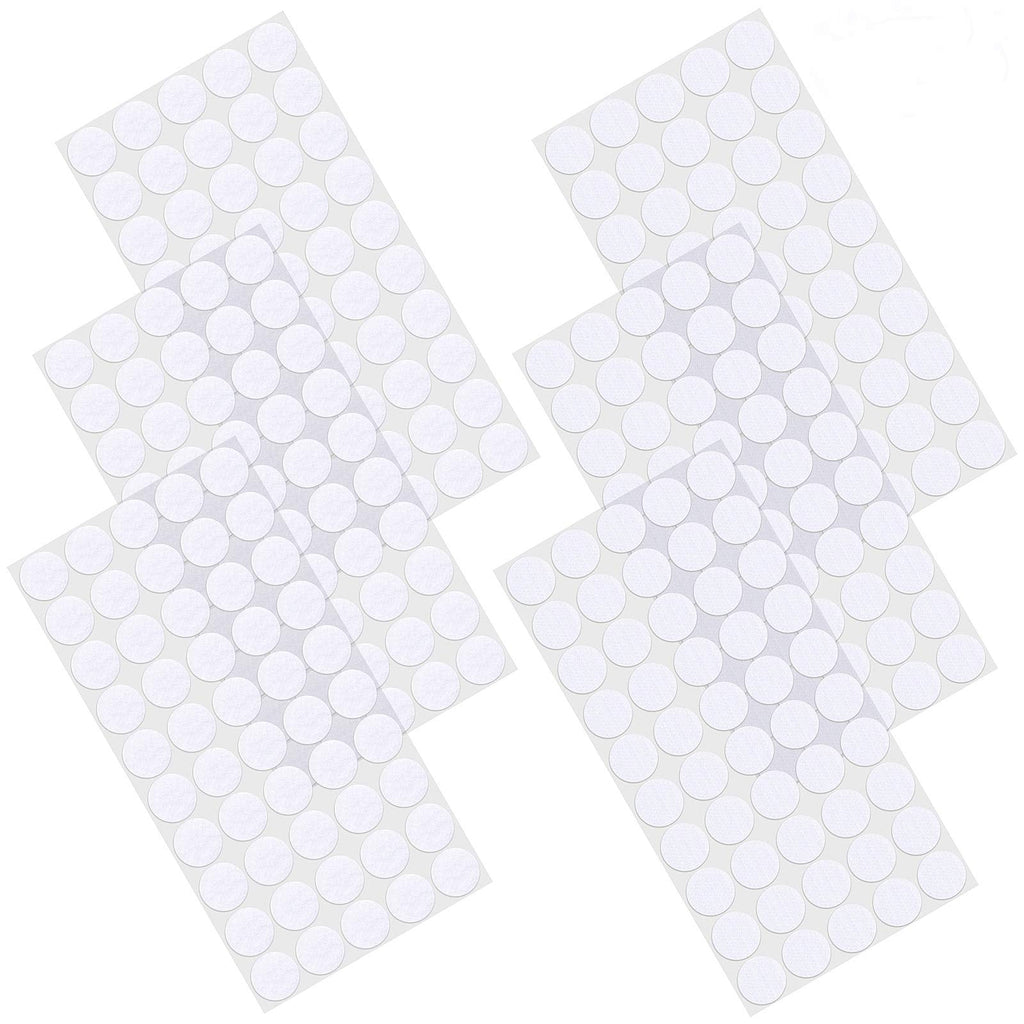  [AUSTRALIA] - 300pcs(150 Pairs Sets) Self Adhesive Dots, 0.78inch/ 20mm Diameter Sticky Back Nylon Coins, Hook & Loop Round Adhesive Strips Fastener Tapes with Stick for Arts, School, organizing- White