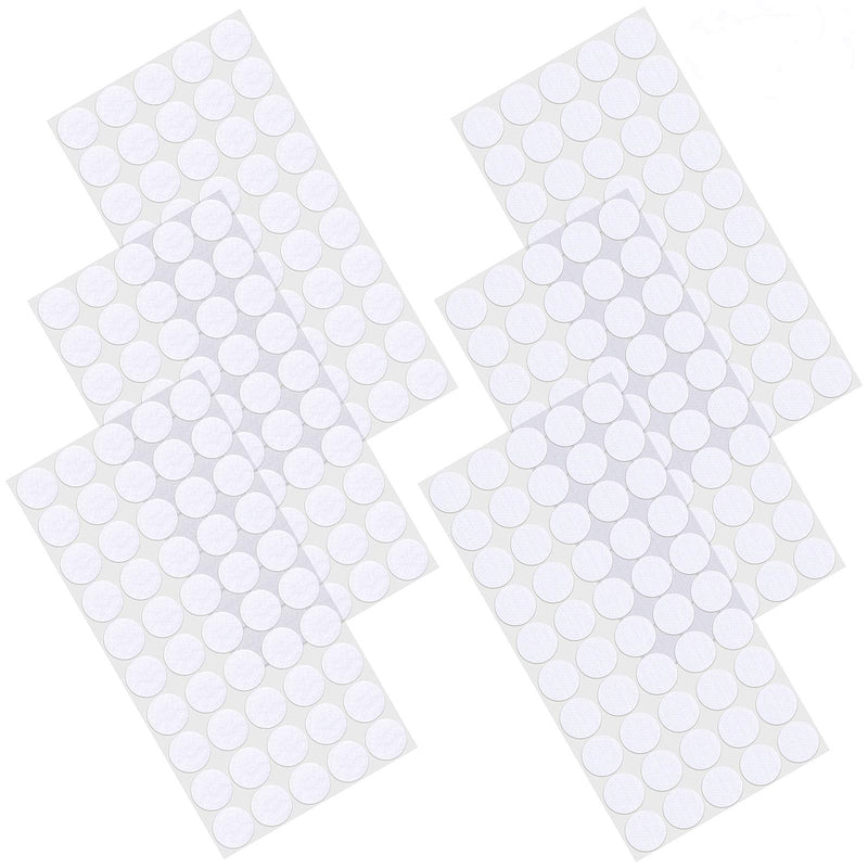  [AUSTRALIA] - 300pcs(150 Pairs Sets) Self Adhesive Dots, 0.78inch/ 20mm Diameter Sticky Back Nylon Coins, Hook & Loop Round Adhesive Strips Fastener Tapes with Stick for Arts, School, organizing- White