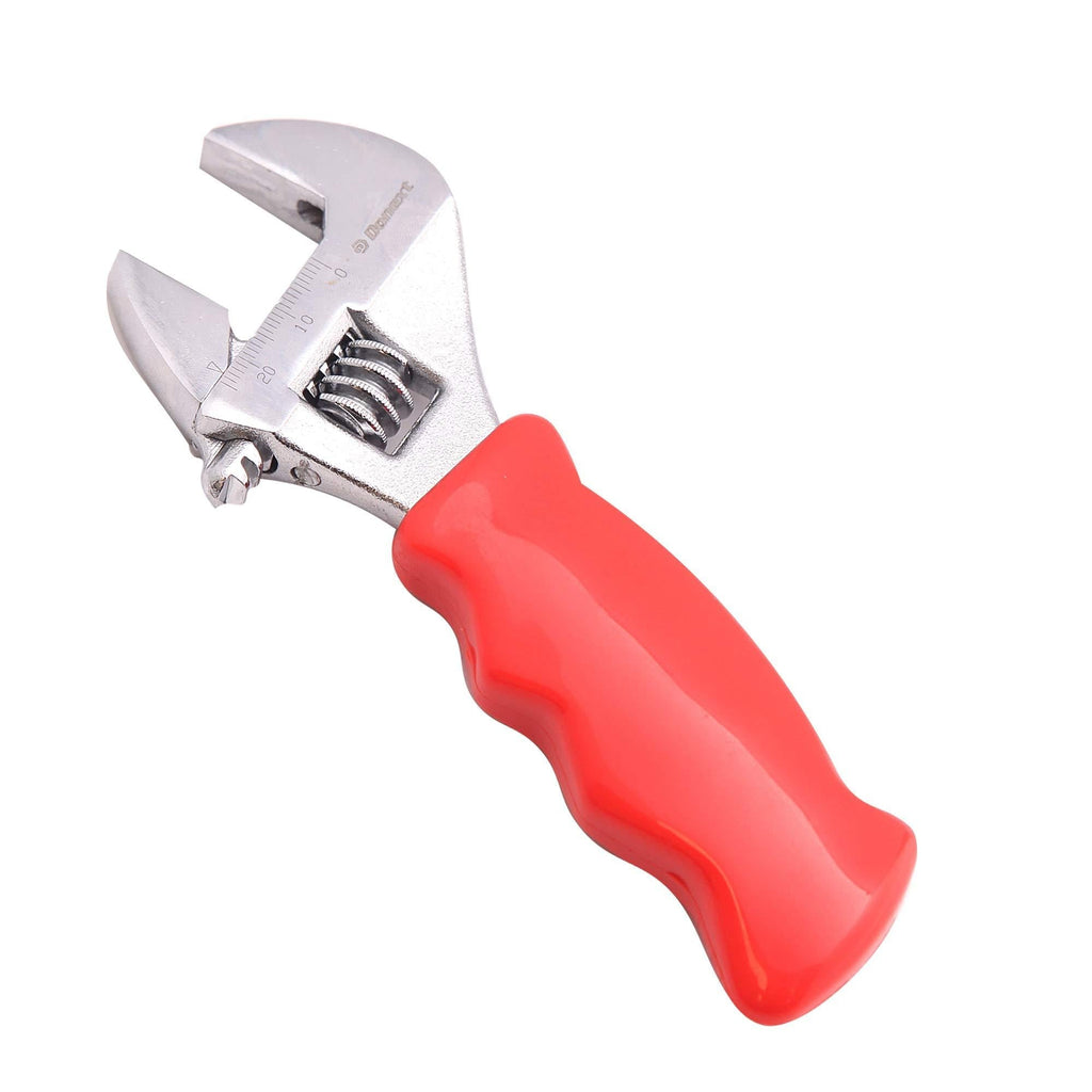 Donext 8 Inch Adjustable Stubby Wrench Professional Hand Tool CR-V Steel Crescent Wrench red rubber wrench - LeoForward Australia
