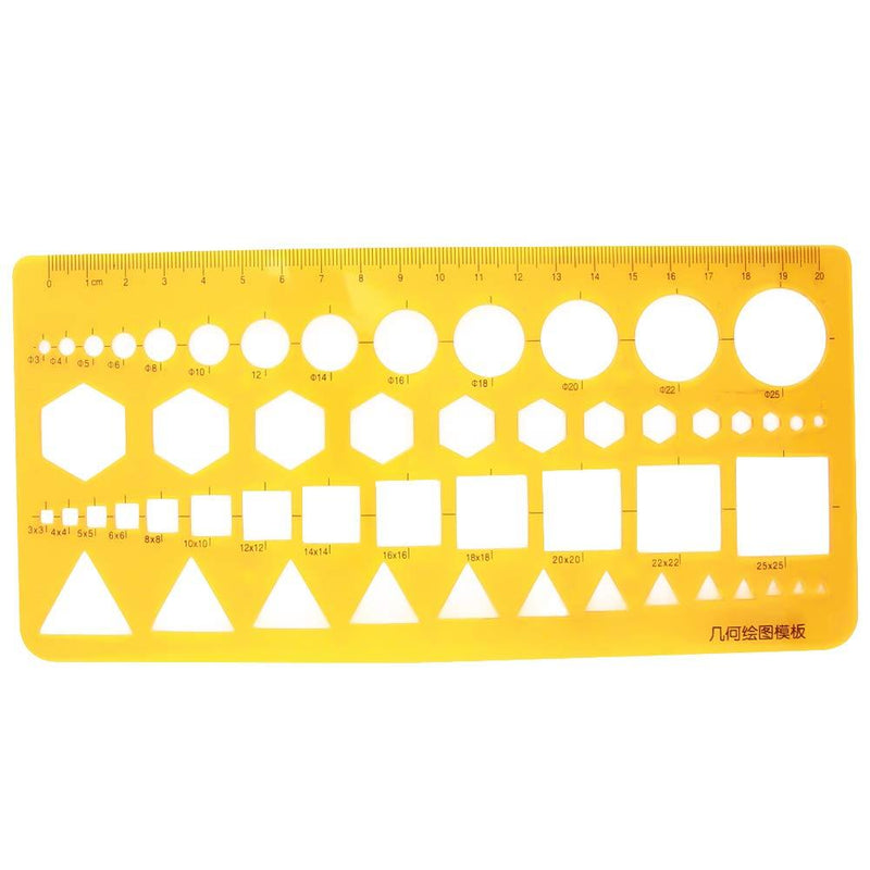 Utoolmart Plastic Measuring Templates, Building Template, Geometric Drawing Rulers for Office and School, Building Formwork Drawings Templates Clear Yellow 1 Pcs 1pcs - LeoForward Australia