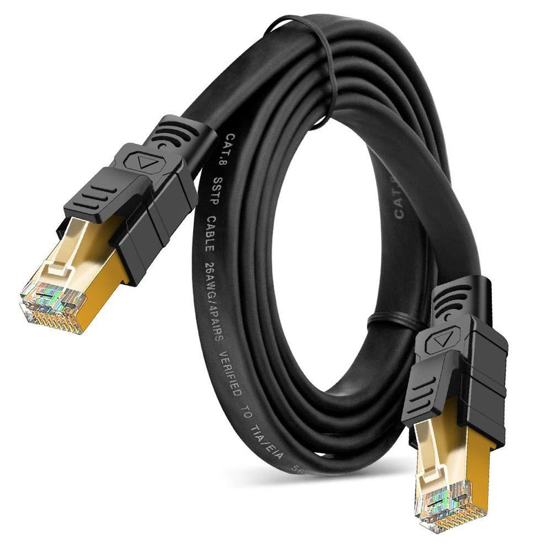 Cat8 Ethernet Cable 3ft, Double Shielded with Gold Plated RJ45 Connectors, High Speed 26AWG Network Cable, Weatherproof 40Gbps 2000Mhz S/FTP LAN Cables for Gaming, Xbox, Modem, Router, PC (1 Pack) 3ft/1Pack - LeoForward Australia