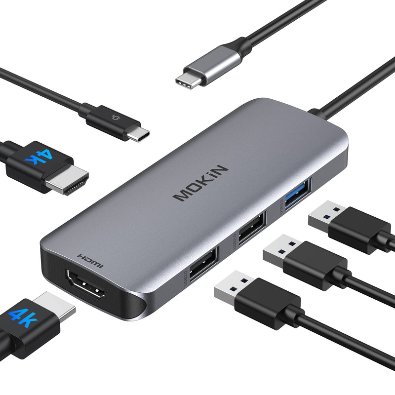  [AUSTRALIA] - Docking Station USB C to Dual HDMI Adapter, USB C Hub Dual HDMI Monitors for Windows,USB C Adapter with Dual HDMI,3 USB Port,PD Compatible for Dell XPS 13/15, Lenovo Yoga,etc