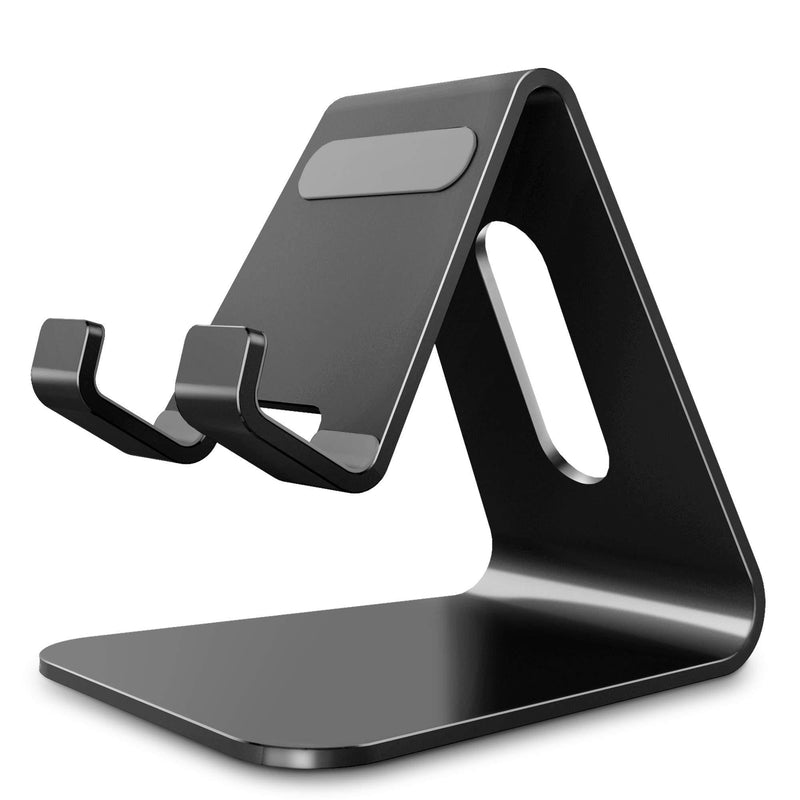  [AUSTRALIA] - CreaDream Cell Phone Stand, Cradle, Holder,Aluminum Desktop Stand Compatible with Switch, All Smart Phone, iPhone 11 Pro Xs Max Xr X Se 8 7 6 6s Plus SE 5 5s-Black Black