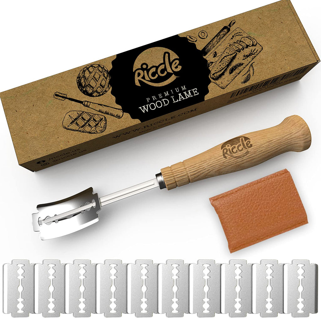 Riccle Bread Lame Slashing Tool, Dough Scoring Knife with 10 Razor Blades and Storage Cover - LeoForward Australia
