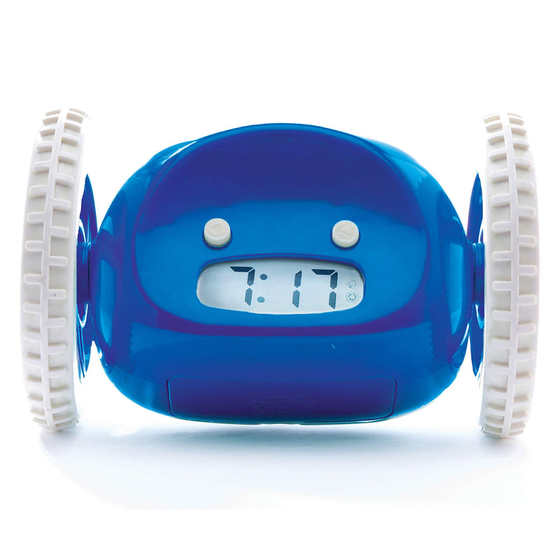  [AUSTRALIA] - Clocky Alarm Clock on Wheels (Original) | Extra Loud for Heavy Sleeper (Adult or Kid Bed-Room Robot Clockie) Funny, Rolling, Run-Away, Moving, Jumping (Navy) Navy