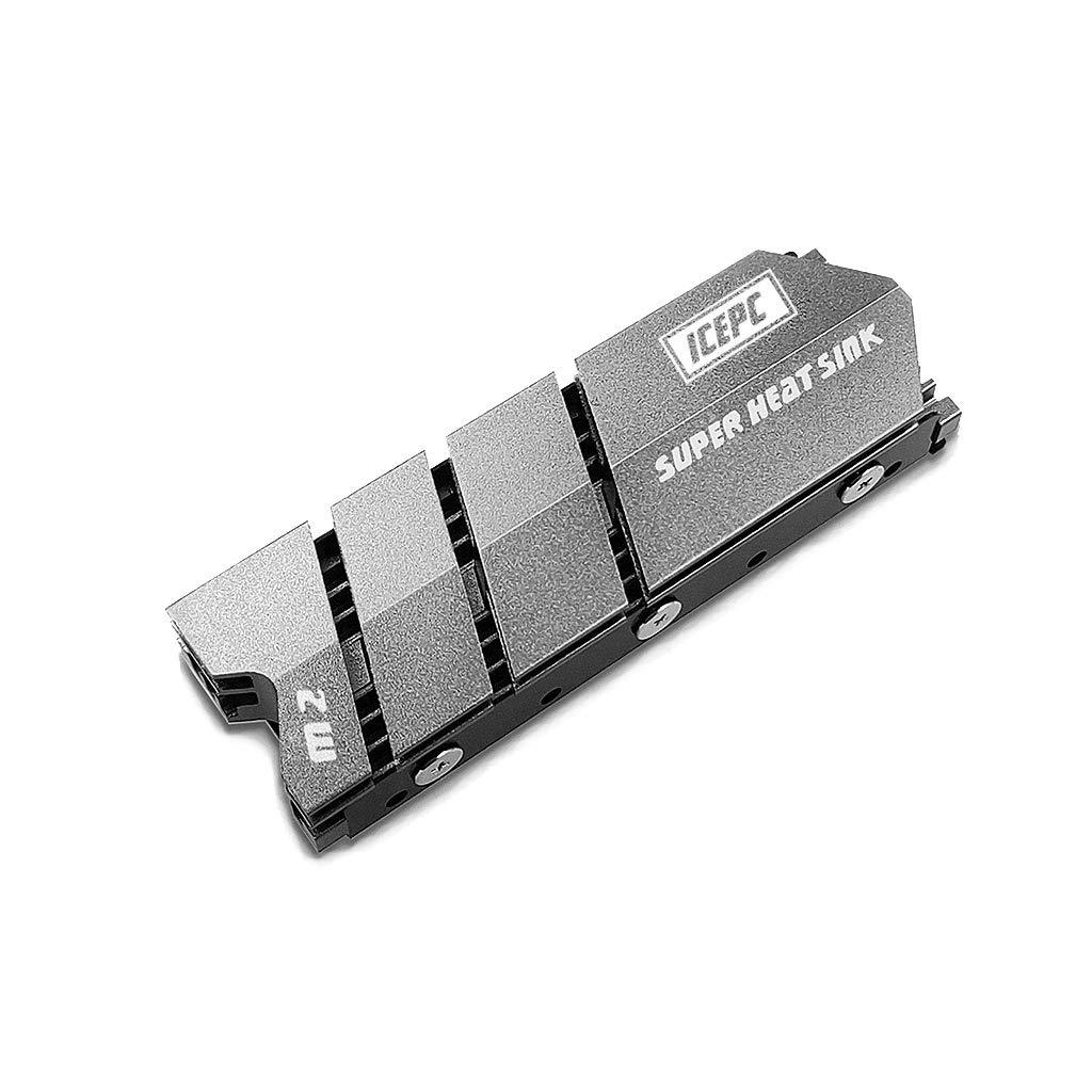 icepc M.2 2280 SSD NVMe NGFF Heatsink, Aluminum High Performance Double-Sided Radiator with Thermal Conductivity Pad for PCIE NVME M.2 SSD or SATA M.2 SSD PC Cooler Grey fish - LeoForward Australia