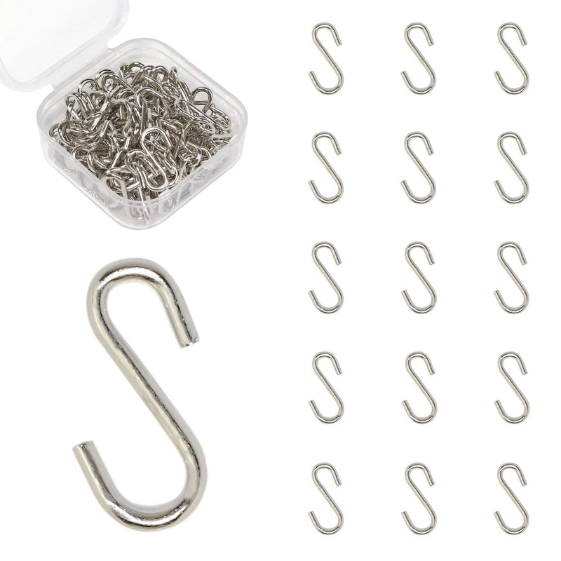 Mini S Hooks Connectors S Shaped Wire Hook Hangers 100pcs Hanging Hooks for DIY Crafts, Hanging Jewelry, Key Chain, Tags, Fishing Lure, Net Equipment (0.59 Inch) 0.59Inch (15mm) - LeoForward Australia