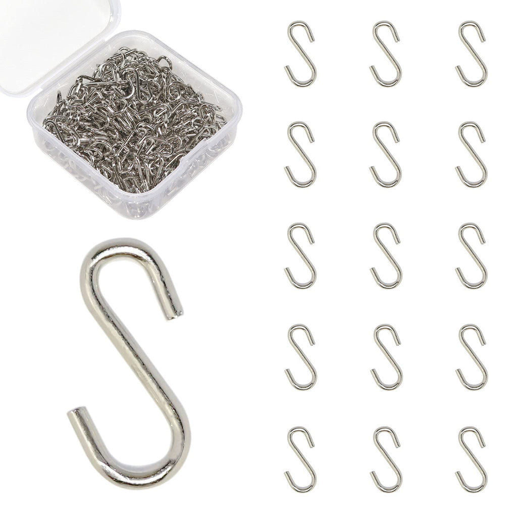 Mini S Hooks Connectors S Shaped Wire Hook Hangers 200pcs Hanging Hooks for DIY Crafts, Hanging Jewelry, Key Chain, Tags, Fishing Lure, Net Equipment (0.59 Inch) 0.59inch (15mm) - LeoForward Australia