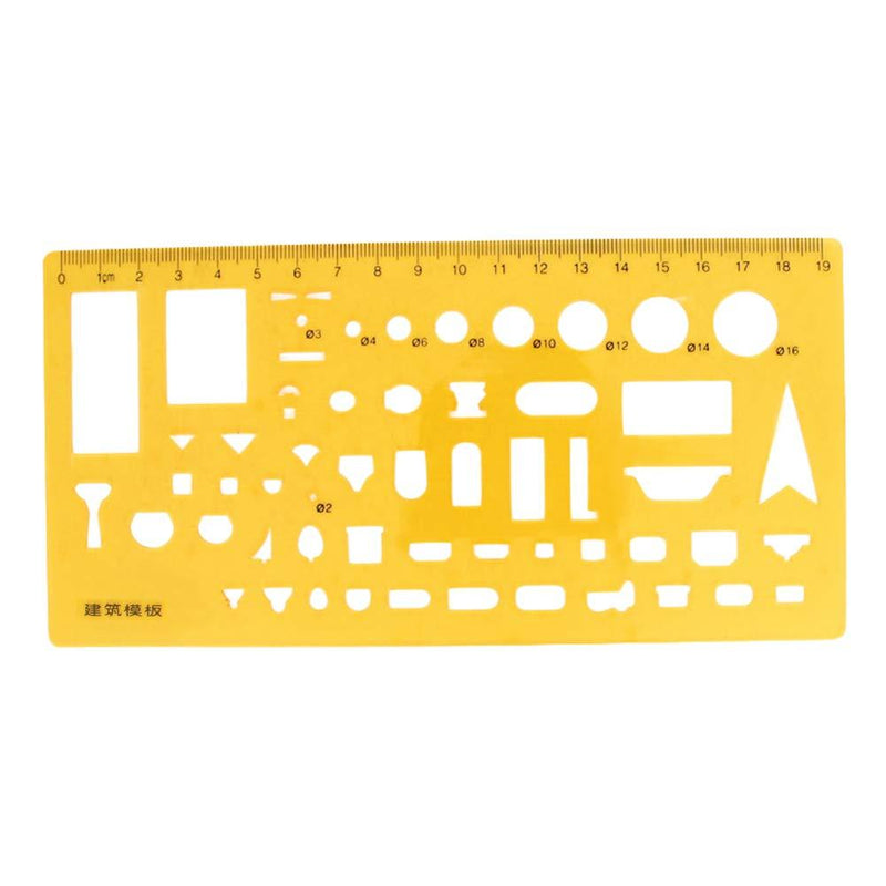 Utoolmart Plastic Measuring Templates, Building Template, Geometric Drawing Rulers for Office and School, Building Formwork Drawings Templates Clear Yellow 1 Pcs - LeoForward Australia