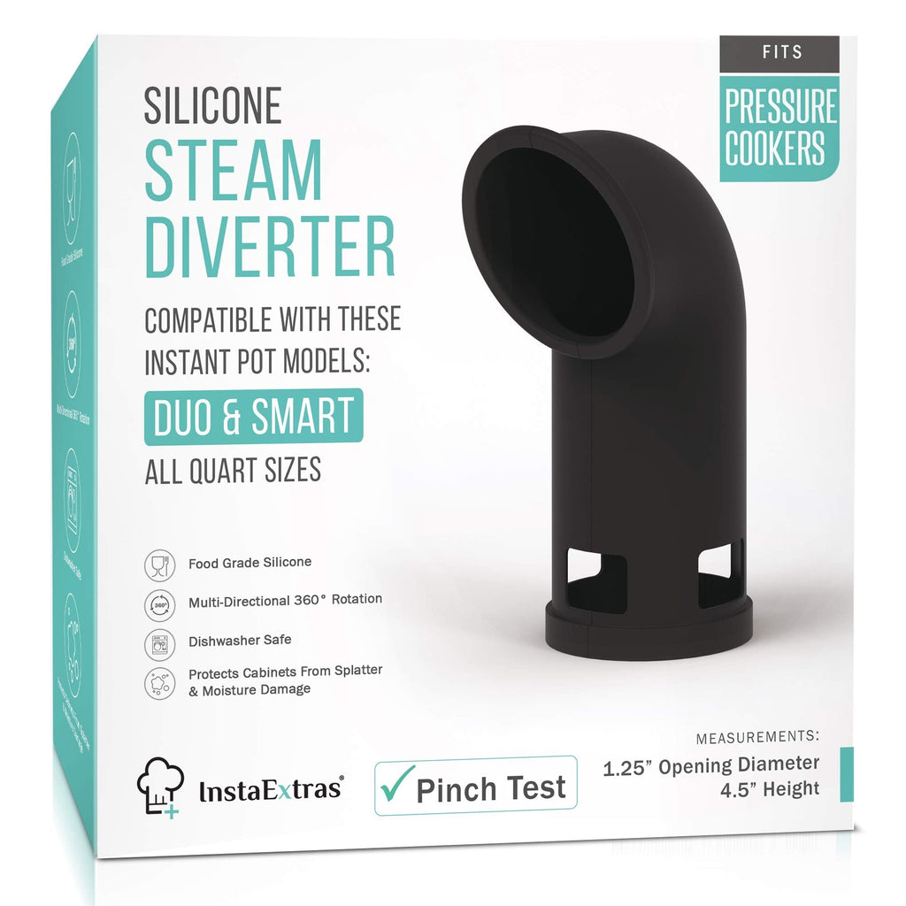  [AUSTRALIA] - Silicone Steam Release Diverter Accessory - Compatible With Instant Pot DUO, DUO Plus, Nova Plus, Smart, Fits Mini, 3-Qt 5-Qt 6-Qt 8-Qt IP - Cover Pressure Valve To Vent Instapot Steam (Black) Steam Diverter Fits DUO / Smart