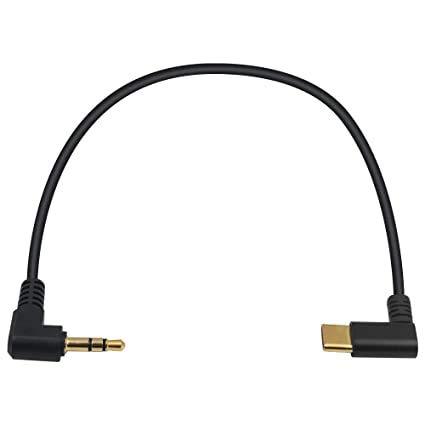 USB C to 2.5mm Audio Cable, Traodin 12inch/30cm 90 Degree USB Type C to 2.5mm Male AUX Headphone Jack Cable Gold Plated(Black,2Pcs) - LeoForward Australia