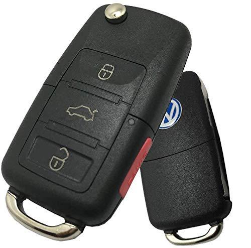 WASTOREEL Replacement Key Fob Shell Case Fits for VW Volkswagen 4 Buttons Keyless Entry Remote Key Housing, Matte Black - LeoForward Australia