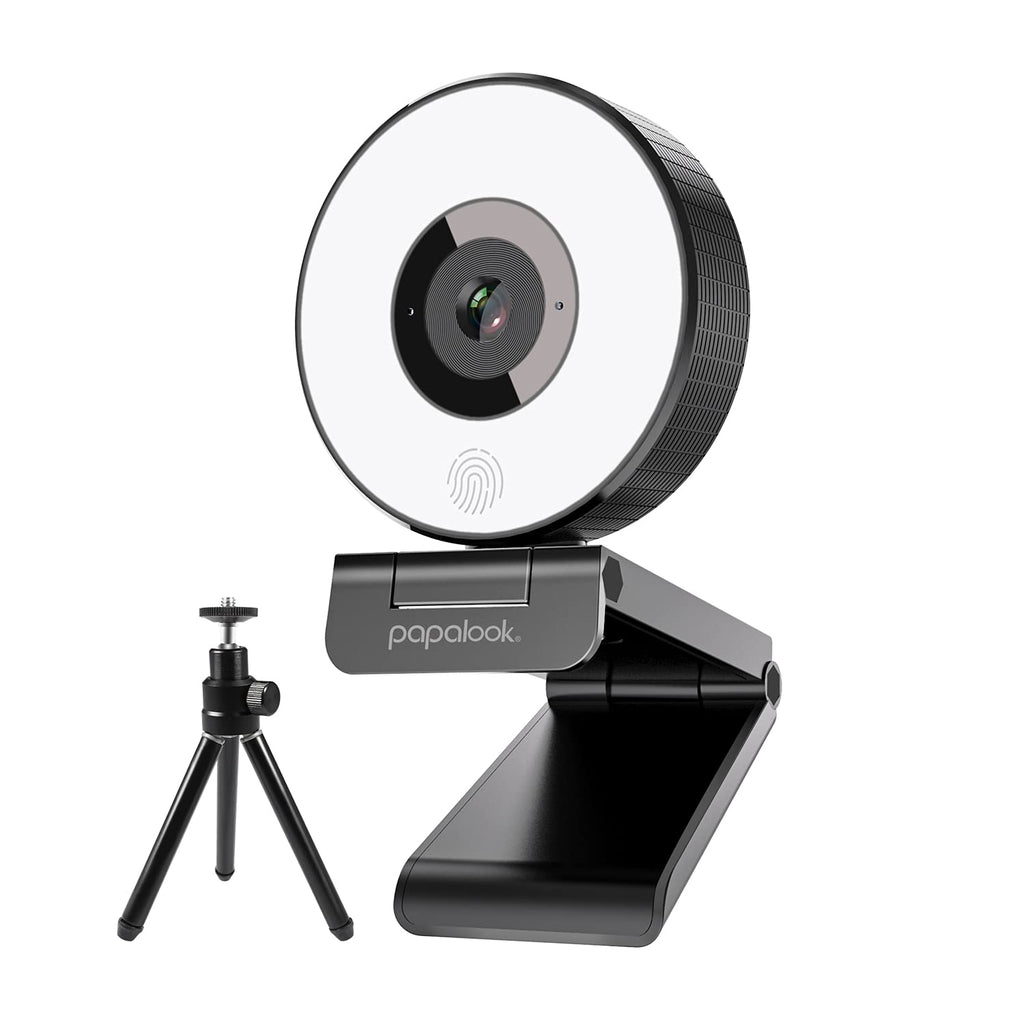  [AUSTRALIA] - papalook PA552 Webcam Streaming with Ring Light and 2 Mics, Full HD 1080p and Tripod Included