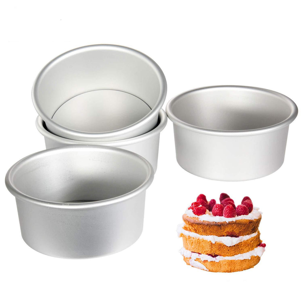 [AUSTRALIA] - Aluminum Round Cake Pans, 6 Inch Non-Stick Cheesecake pans, Set of 4, TAOUNOA Round Baking pans, with a Removable Bottom