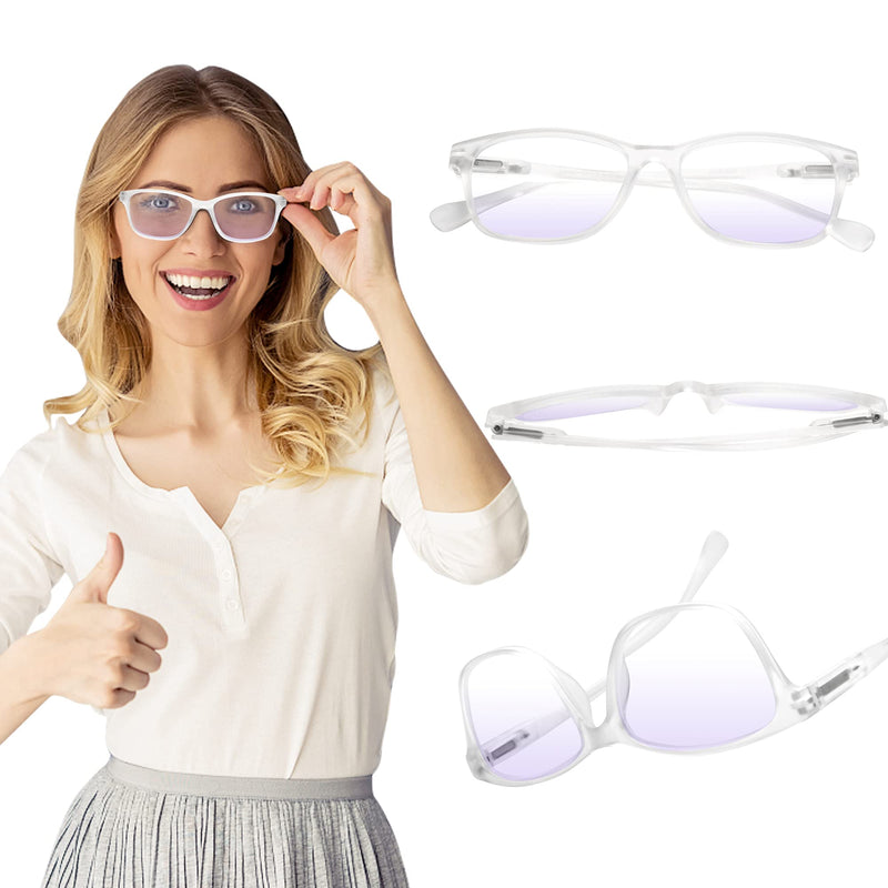  [AUSTRALIA] - Leaead Reading Glasses BluErase Lens Square Frame Anti-Blue Light Anti Eyestrain Anti-UV Computer/Phones Glasses for Women/Men +1.25 Transparent