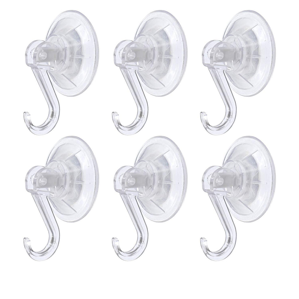 KRISMYA Clear Plastic Suction Cup Hook,6 Pack Ultra Heavy Duty Hooks Strong Power Lock Hooks Vacuum Traceless Hooks Smooth Waterproof Oil-Proof Wall Shower Kitchen Window Bathroom Holder - LeoForward Australia