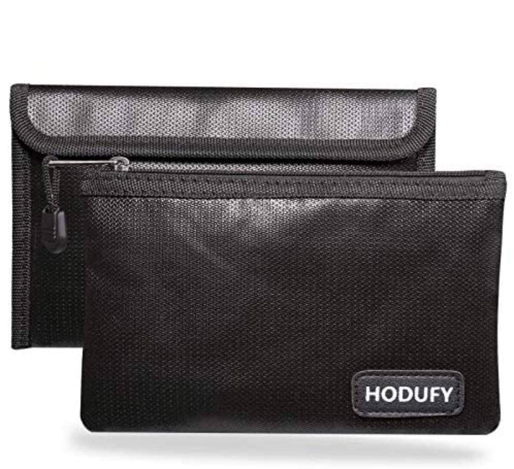  [AUSTRALIA] - Hodufy Small Fireproof Bag, 5 x 8 inches Non-Itchy Fireproof Money Bag, Fireproof Cash Bag, Bank Fireproof Bag Set for Valuables - Passport, Bank Deposit, Keys (2-Pack)