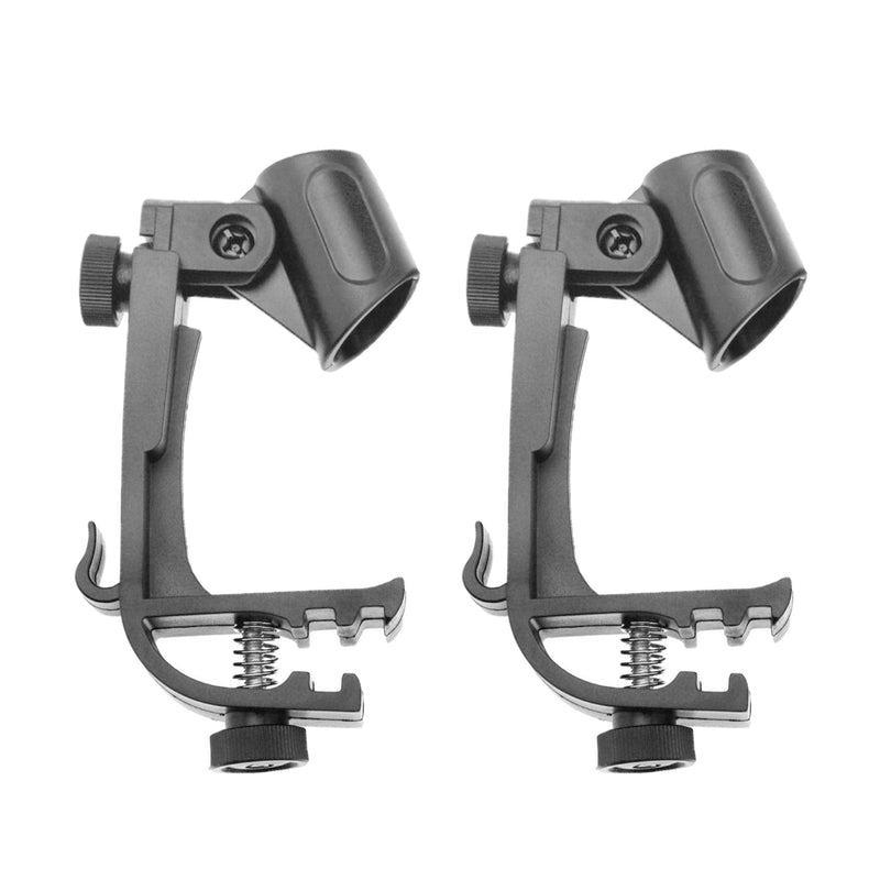  [AUSTRALIA] - Drum Microphone Clip Adjustable Drum Rim Mic Clips Drum Microphone Mount Clamp (Pack of 2)