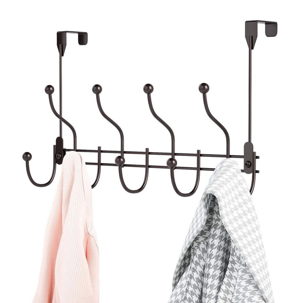 HapiRm Over The Door Towel Rack Hook Hanger with 9 Hooks, Heavy-Duty Door Hanger with High Bearing Capacity, Hook Coat Rack for Hanging Clothes, Coat, Bag, Robe, Heavy Jackets, Towel - Bronze - LeoForward Australia